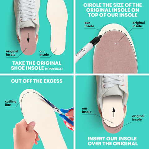 Shoe Filler Insert – Full Length Latex Foam Insoles (3 Pairs)