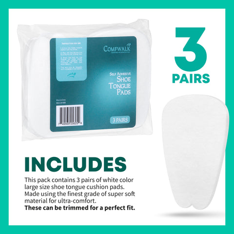 Felt Tongue Pads for Shoes (3 Pairs)